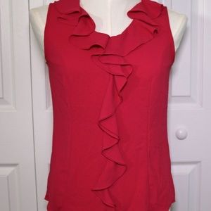 TALBOTS Pink Ruffle Dressy Career Tank Top sz 4